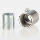 M13x1 Zugentlastung Klemmnippel, Metall Messing edelstahloptik, mit Metall Außengewinde