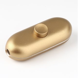 Schnurschalter Schnur-Zwischenschalter gold 81x32mm 250V/2A mit Druckschalter