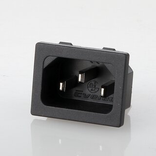 Kaltgerte-Einbaustecker schwarz 250V/10A 3-polig passend fr Saeco 996530072437 / 12001883