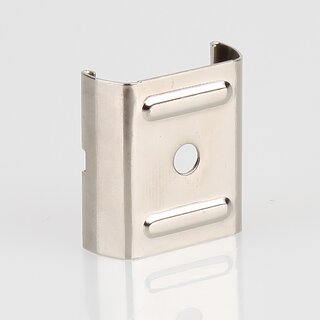 Stromschienen-Clip fr Eutrac-Schiene, passend fr Seilstopper, vernickelt, 30x28x11,5 mm