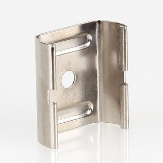 Stromschienen-Clip fr Eutrac-Schiene, passend fr Seilstopper, vernickelt, 30x28x11,5 mm