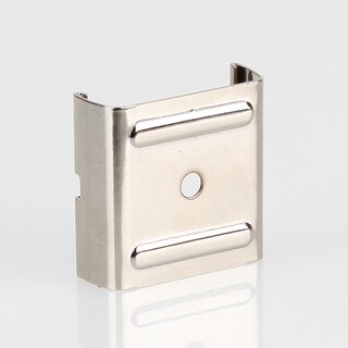 Stromschienen-Clip fr Eutrac-Schiene, passend fr Seilstopper, vernickelt, 30x32x11,5 mm
