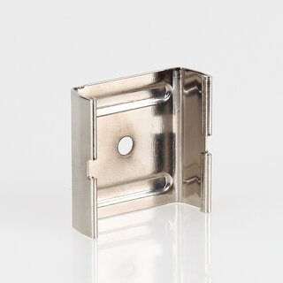 Stromschienen-Clip fr Eutrac-Schiene, passend fr Seilstopper, vernickelt, 30x32x11,5 mm