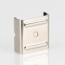 Stromschienen-Clip für Eutrac-Schiene, passend für Seilstopper, vernickelt, 30x32x11,5 mm