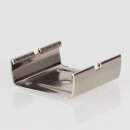 Stromschienen-Clip für Eutrac-Schiene, passend für Seilstopper, vernickelt, 30x32x11,5 mm