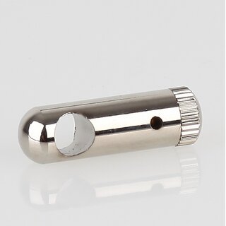 Messing Stahlseilhalter mit 1 Klemmschraube, vernickelt,  9 mm