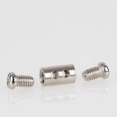 Messing Stahlseilhalter mit 2 Klemmschrauben, vernickelt,...