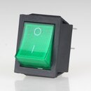 Beleuchteter Wippschalter 2-polig, grne LED, 250V/16A,...