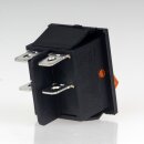 Beleuchteter Wippschalter 2-polig, gelbe LED-Wippe, 250V/16A, mit PVC-Schutzkappe