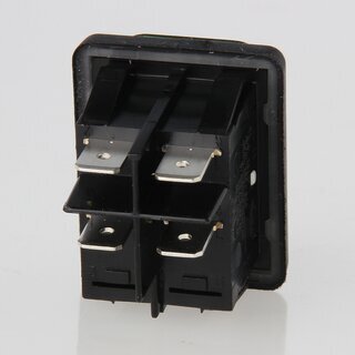 interBr Wippschalter 2-polig, IP65 spritzwassergeschtzt, grn beleuchtet, 250V/16A, 30x22 mm