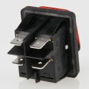 interBär Wippschalter 2-polig, IP65 spritzwassergeschützt, rot beleuchtet, 250V/16A, 30x22 mm