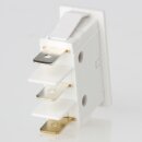 interBär Wippschalter 1-polig, rot beleuchtet, 250V/16A, 30x11 mm, weißes Gehäuse