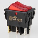 interBär Wippschalter 2x1-polig, Serienschalter, rot beleuchtet, 250V/16A, 30x22 mm