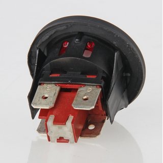 Drucktasten-Schalter rund rot beleuchtet 2-polig 25 mm 250V/16A IP65