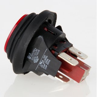 Drucktasten-Schalter rund rot beleuchtet 2-polig 25 mm 250V/16A IP65