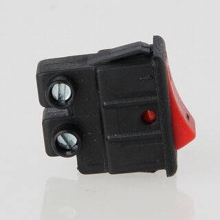 interBr Wippschalter 1-polig, rot beleuchtet, 250V/6A, 19,4x13 mm