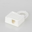 Zugentlaster 42,5x24 mm Kunststoff Weiß mit Mittelloch 10 mm und Kabelclip