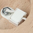 Zugentlaster 42,5x24 mm Kunststoff Weiß mit Mittelloch 10 mm und Kabelclip