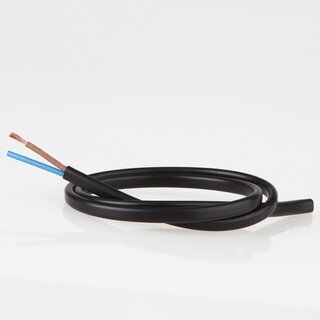 PVC-Lampenkabel schwarz 2-adrig 2x0,75 mm H03VVH2-F &ndash; Flachkabel - Meterware
