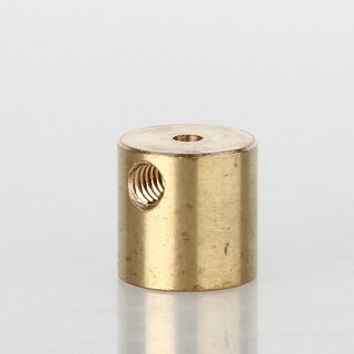 M10x1 Innengewinde Messing Stahlseilhalter mit M4 Quergewinde, roh, 12x12 mm