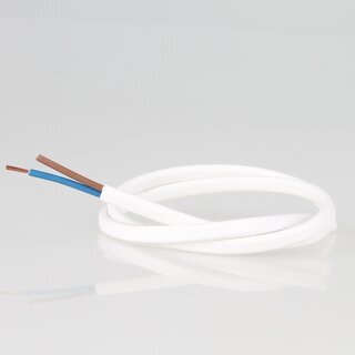 PVC-Lampenkabel wei 2-adrig 2x0,75 mm H03VVH2-F &ndash; Flachkabel - Meterware
