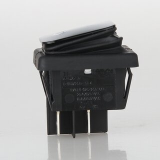 interBr Wippschalter 2-polig, schwarz, IP65 spritzwassergeschtzt, 250V/16A, 30x22 mm