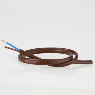 PVC-Lampenkabel braun 2-adrig 2x0,75 mm H03VVH2-F &ndash; Flachkabel - Meterware