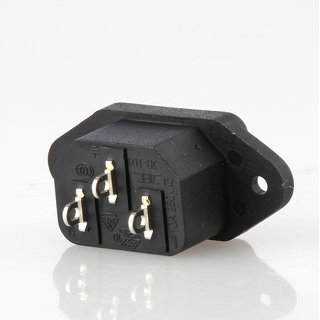 Kaltgerte Einbaustecker schwarz 250V/10A