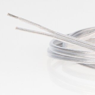 PVC Lampenkabel Flachkabel transparent 2-adrig, 2x0,75mm LiVz6YYw FEP/FEP superdnn - Meterware