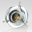 Lampen-Glashalter Set mit E27 Premium-Fassung und Metall-Zugentlaster, verchromt 62x57