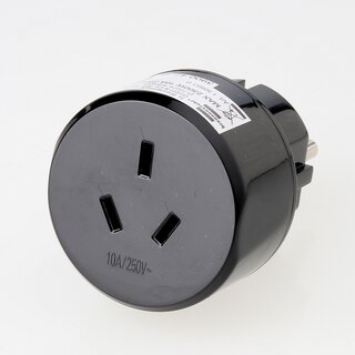Reisestecker-Adapter Australien/China auf Deutschland 10A/250V mit Sicherung &ndash; Brennenstuhl