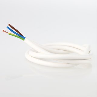 PVC Lampenkabel Rundkabel weiss 3-adrig, 3x0,75mm H03 VV-F