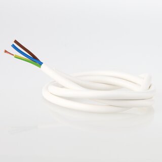 PVC-Lampenkabel wei 3-adrig 3x0,75 mm H03VV-F &ndash; Rundkabel - Meterware