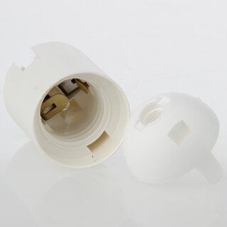 E27 Thermoplast Fassung wei Glattmantel 2-teilig M10x1 Innengewinde