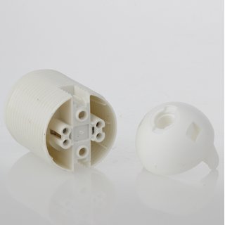 E27 Fassung wei Gewindemantel 2-teilig M10x1 IG Thermoplast