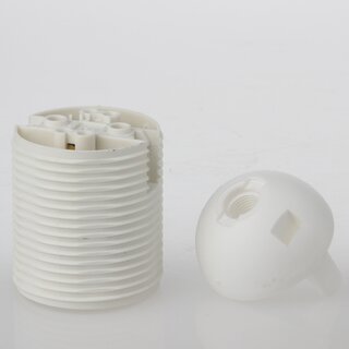 E27 Thermoplast Fassung wei Gewindemantel 2-teilig M10x1 Innengewinde
