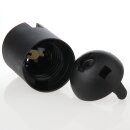 E27 Thermoplast Fassung schwarz Glattmantel 2-teilig M10x1 Innengewinde