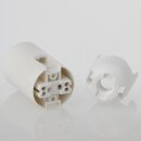 E14 Lampenfassung weiß, Glattmantel, 2-teilig, M10x1 IG, Thermoplast