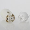 E14 Lampenfassung weiß, Gewindemantel, 2-teilig, M10x1 IG, Thermoplast