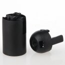E14 Lampenfassung schwarz, Glattmantel, 2-teilig, M10x1...