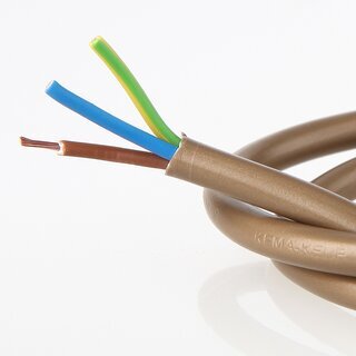 PVC-Lampenkabel gold 3-adrig 3x0,75 mm H03VV-F &ndash; Rundkabel - Meterware