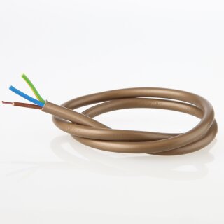 PVC-Lampenkabel gold 3-adrig 3x0,75 mm² H03VV-F – Rundkabel - Meterware