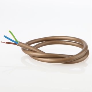 PVC Lampenkabel Rundkabel gold 3-adrig, 3x0,75mm² H03 VV-F