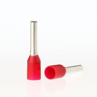 Aderendhlsen 1,0 mm rot isoliert &ndash; 14 mm Lnge &ndash; 100 Stck