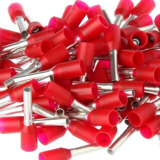 Aderendhlsen 1,0 mm rot isoliert &ndash; 14 mm Lnge &ndash; 100 Stck