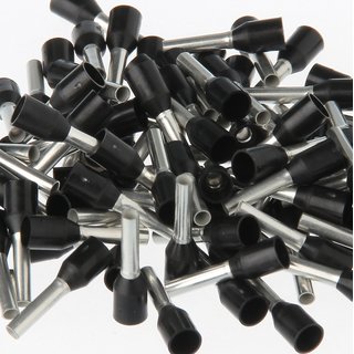 100 x Aderendhlsen 1,5 mm 15 mm schwarz isoliert