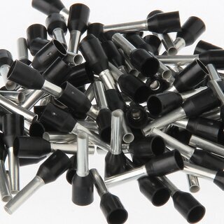 Aderendhlsen 1,5 mm schwarz isoliert &ndash; 15 mm Lnge &ndash; 100 Stck