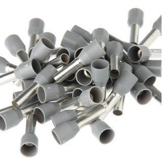 50 x Aderendhlsen 4,0 mm 17 mm grau isoliert