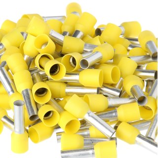 100 x Aderendhlsen 6,0 mm 20 mm gelb isoliert