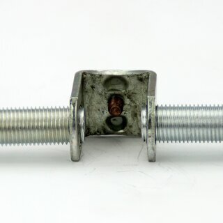 M10x1 Auslass-Gewindeadapter 22x18x21 mm aus gestanztem Eisen, verzinkt, mit M4 Erdungsschraube